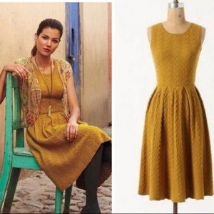 Anthropologie Flared & Cabled Sweater dress Far Away From Close